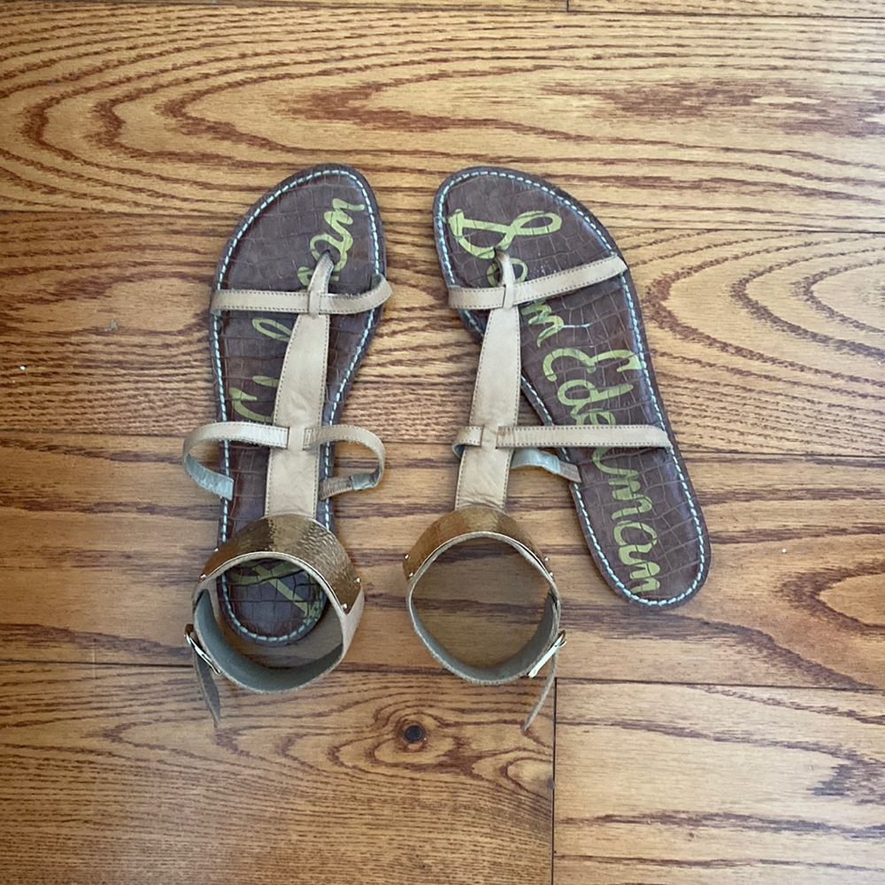 Sam Edelman Gold and Nude Sandals